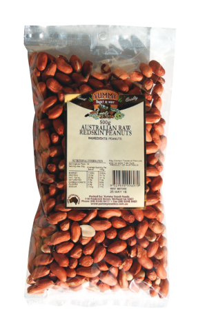 Nuts-Peanuts Aussie Raw Redskin 500g